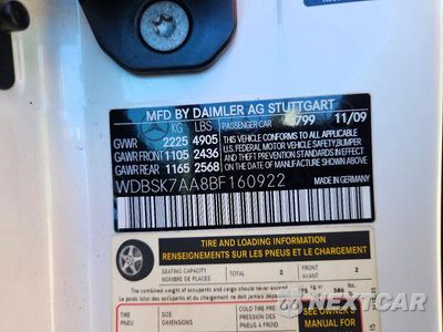 Zdjęcie 12 z 12 samochodu: 2011 MERCEDES-BENZ SL 63 AMG VIN:WDBSK7AA8BF160922 - miniatura