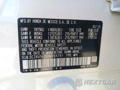 Zdjęcie 13 z 13 samochodu: 2022 HONDA HR-V LX VIN:3CZRU5H36NM704791 - miniatura