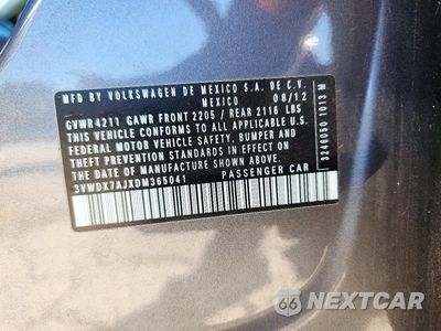 Zdjęcie 12 z 12 samochodu: 2013 VOLKSWAGEN JETTA SE VIN:3VWDX7AJXDM365041 - miniatura