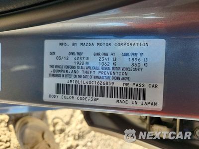 Zdjęcie 12 z 12 samochodu: 2012 MAZDA SPEED 3 VIN:JM1BL1L40C1626859 - miniatura