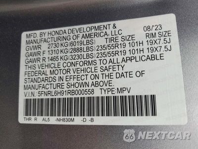 Zdjęcie 14 z 14 samochodu: 2024 HONDA ODYSSEY ELITE VIN:5FNRL6H91RB000558 - miniatura