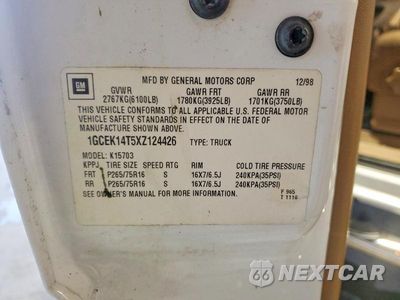 Zdjęcie 12 z 12 samochodu: 1999 CHEVROLET SILVERADO K1500 VIN:1GCEK14T5XZ124426 - miniatura