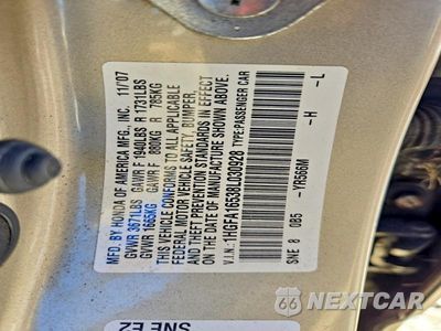 Zdjęcie 12 z 12 samochodu: 2008 HONDA CIVIC LX VIN:1HGFA16538L030928 - miniatura