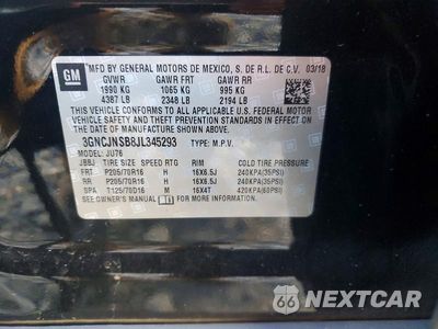 Zdjęcie 13 z 13 samochodu: 2018 CHEVROLET TRAX LS VIN:3GNCJNSB8JL345293 - miniatura