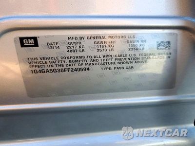 Zdjęcie 12 z 12 samochodu: 2015 BUICK LACROSSE VIN:1G4GA5G30FF240594 - miniatura