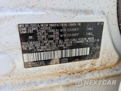Zdjęcie 14 z 14 samochodu: 2019 TOYOTA RAV4 HYBRID XLE VIN:2T3RWRFV7KW030012 - miniatura