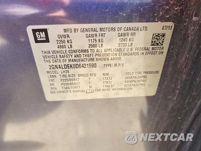 Zdjęcie 13 z 13 samochodu: 2013 CHEVROLET EQUINOX LT VIN:2GNALDEK0D6421590 - miniatura