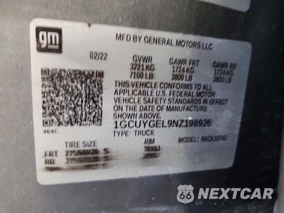 Zdjęcie 12 z 12 samochodu: 2022 CHEVROLET SILVERADO LTD K1500 LTZ VIN:1GCUYGEL9NZ198926 - miniatura