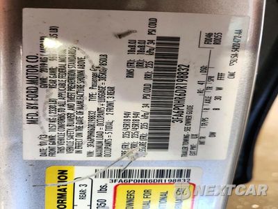 Zdjęcie 12 z 12 samochodu: 2013 FORD FUSION SE VIN:3FA6P0HR6DR198832 - miniatura