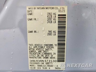 Zdjęcie 13 z 13 samochodu: 2023 NISSAN ALTIMA SR VIN:1N4BL4CV4PN373530 - miniatura