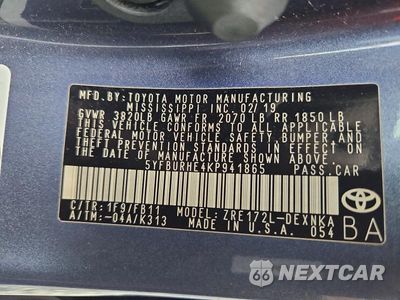 Zdjęcie 12 z 12 samochodu: 2019 TOYOTA COROLLA LE VIN:5YFBURHE4KP941865 - miniatura