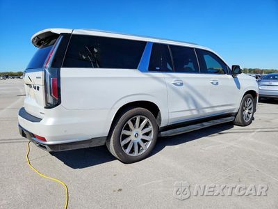 Trzecie zdjęcie samochodu z tyłu: 2021 CADILLAC ESCALADE ESV PREMIUM LUXURY PLATINUM VIN:1GYS3MKL9MR277630 - miniatura
