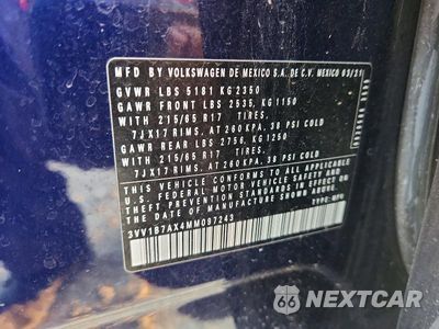 Zdjęcie 12 z 12 samochodu: 2021 VOLKSWAGEN TIGUAN S VIN:3VV1B7AX4MM097243 - miniatura