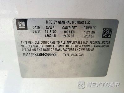 Zdjęcie 12 z 12 samochodu: 2014 CHEVROLET MALIBU LTZ VIN:1G11J5SX8EF244923 - miniatura