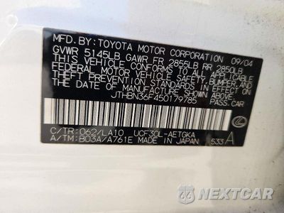 Zdjęcie 12 z 12 samochodu: 2005 LEXUS LS 430 VIN:JTHBN36F450179785 - miniatura