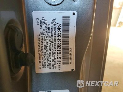 Zdjęcie 13 z 13 samochodu: 2008 HONDA CIVIC LX VIN:2HGFG12688H553467 - miniatura