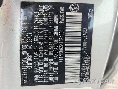 Zdjęcie 13 z 13 samochodu: 2004 TOYOTA CAMRY XLE V6 VIN:4T1BF30K54U581001 - miniatura