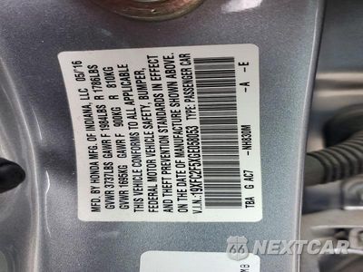 Zdjęcie 13 z 13 samochodu: 2016 HONDA CIVIC LX VIN:19XFC2F5XGE058053 - miniatura