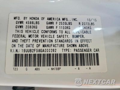 Zdjęcie 12 z 12 samochodu: 2016 ACURA TLX TECH VIN:19UUB2F58GA000392 - miniatura