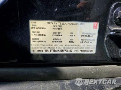 Zdjęcie 13 z 13 samochodu: 2015 TESLA MODEL S 85D VIN:5YJSA1H29FFP70869 - miniatura