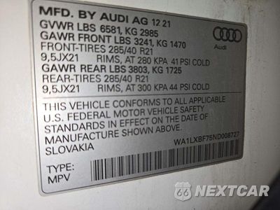 Zdjęcie 13 z 13 samochodu: 2022 AUDI Q7 PREMIUM PLUS VIN:WA1LXBF75ND008727 - miniatura
