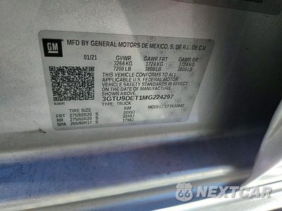 Zdjęcie 12 z 12 samochodu: 2021 GMC SIERRA K1500 SLT VIN:3GTU9DET1MG224297 - miniatura