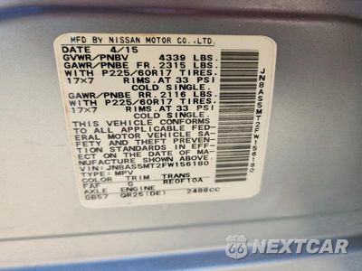Zdjęcie 13 z 13 samochodu: 2015 NISSAN ROGUE S VIN:JN8AS5MT2FW156180 - miniatura