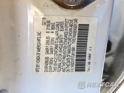 Zdjęcie 12 z 12 samochodu: 2018 HONDA ACCORD LX VIN:1HGCV1F17JA115941 - miniatura
