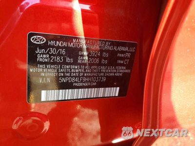 Zdjęcie 12 z 12 samochodu: 2017 HYUNDAI ELANTRA LIMITED VIN:5NPD84LF9HH103739 - miniatura