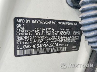 Zdjęcie 13 z 13 samochodu: 2013 BMW X3 XDRIVE28I VIN:5UXWX9C54D0A09826 - miniatura