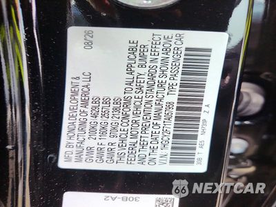Zdjęcie 12 z 12 samochodu: 2026 HONDA ACCORD HYBRID SPORT-L VIN:1HGCY2F71TA057958 - miniatura