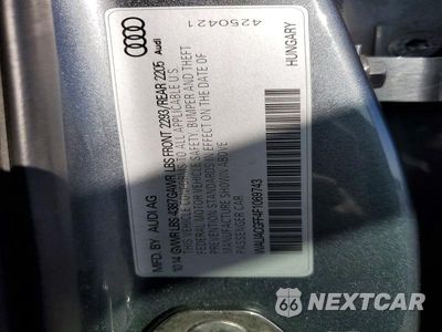 Zdjęcie 12 z 12 samochodu: 2015 AUDI A3 PREMIUM VIN:WAUACGFF4F1069743 - miniatura