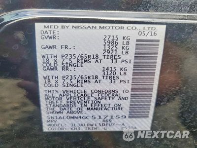 Zdjęcie 13 z 13 samochodu: 2016 INFINITI QX60 BASE VIN:5N1AL0MN4GC517159 - miniatura