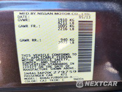 Zdjęcie 12 z 12 samochodu: 2013 NISSAN ALTIMA 2.5 VIN:1N4AL3AP2DC279759 - miniatura