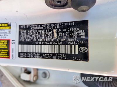 Zdjęcie 12 z 12 samochodu: 2018 TOYOTA CAMRY LE VIN:4T1B11HK2JU062636 - miniatura
