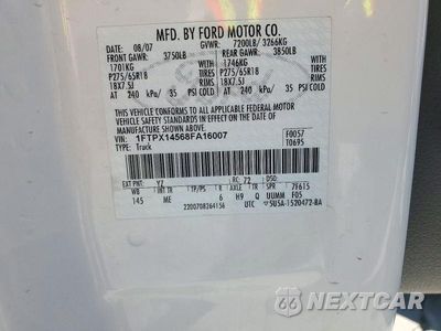 Zdjęcie 12 z 12 samochodu: 2008 FORD F150 VIN:1FTPX14568FA16007 - miniatura