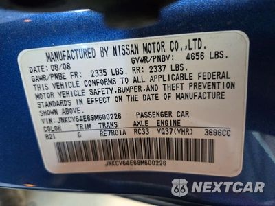 Zdjęcie 12 z 12 samochodu: 2009 INFINITI G37 COUPE BASE VIN:JNKCV64E69M600226 - miniatura
