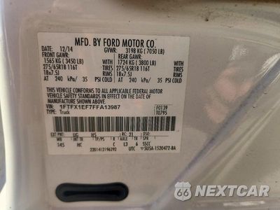 Zdjęcie 12 z 12 samochodu: 2015 FORD F150 SUPER CAB VIN:1FTFX1EF7FFA13987 - miniatura