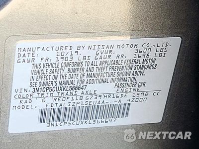 Zdjęcie 14 z 14 samochodu: 2019 NISSAN KICKS SV VIN:3N1CP5CUXKL566647 - miniatura