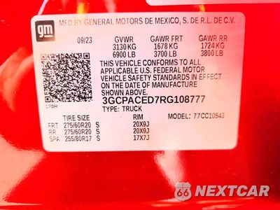Zdjęcie 12 z 12 samochodu: 2024 CHEVROLET SILVERADO C1500 LT VIN:3GCPACED7RG108777 - miniatura