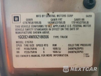 Zdjęcie 12 z 12 samochodu: 1999 CHEVROLET SILVERADO C1500 VIN:1GCEC14WXXZ186556 - miniatura