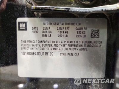 Zdjęcie 12 z 12 samochodu: 2013 CHEVROLET VOLT VIN:1G1RD6E41DU115109 - miniatura