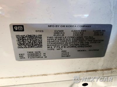 Zdjęcie 13 z 13 samochodu: 2024 CHEVROLET TRAX LS VIN:KL77LFE20RC092500 - miniatura