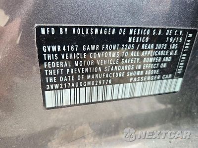 Zdjęcie 12 z 12 samochodu: 2016 VOLKSWAGEN GOLF S/SE VIN:3VW217AUXGM029770 - miniatura