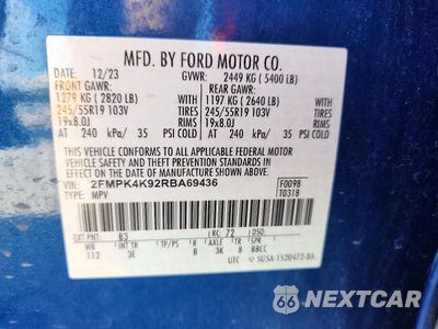 Zdjęcie 14 z 14 samochodu: 2024 FORD EDGE TITANIUM VIN:2FMPK4K92RBA69436 - miniatura