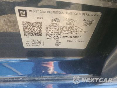Zdjęcie 12 z 12 samochodu: 2021 CHEVROLET SILVERADO VIN:3GCUYGED9MG118967 - miniatura