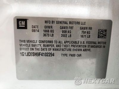 Zdjęcie 12 z 12 samochodu: 2015 CHEVROLET SONIC LT VIN:1G1JC6SH9F4102294 - miniatura