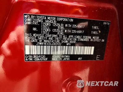 Zdjęcie 13 z 13 samochodu: 2016 TOYOTA RAV4 XLE VIN:JTMRFREV2GJ082932 - miniatura