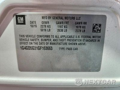 Zdjęcie 12 z 12 samochodu: 2016 BUICK LACROSSE PREMIUM VIN:1G4GD5G31GF163663 - miniatura