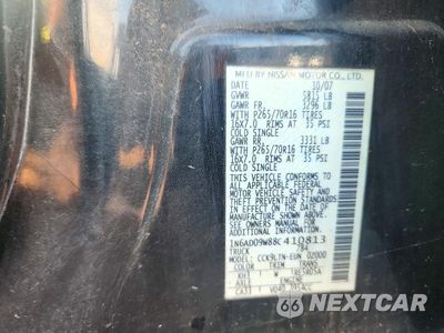 Zdjęcie 12 z 12 samochodu: 2008 NISSAN FRONTIER SE V6 VIN:1N6AD09W88C410813 - miniatura